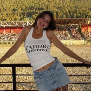 J’ADORE COWBOYS COWBOYS OF HABIT TANK AS SEEN ON KENDALL JENNER